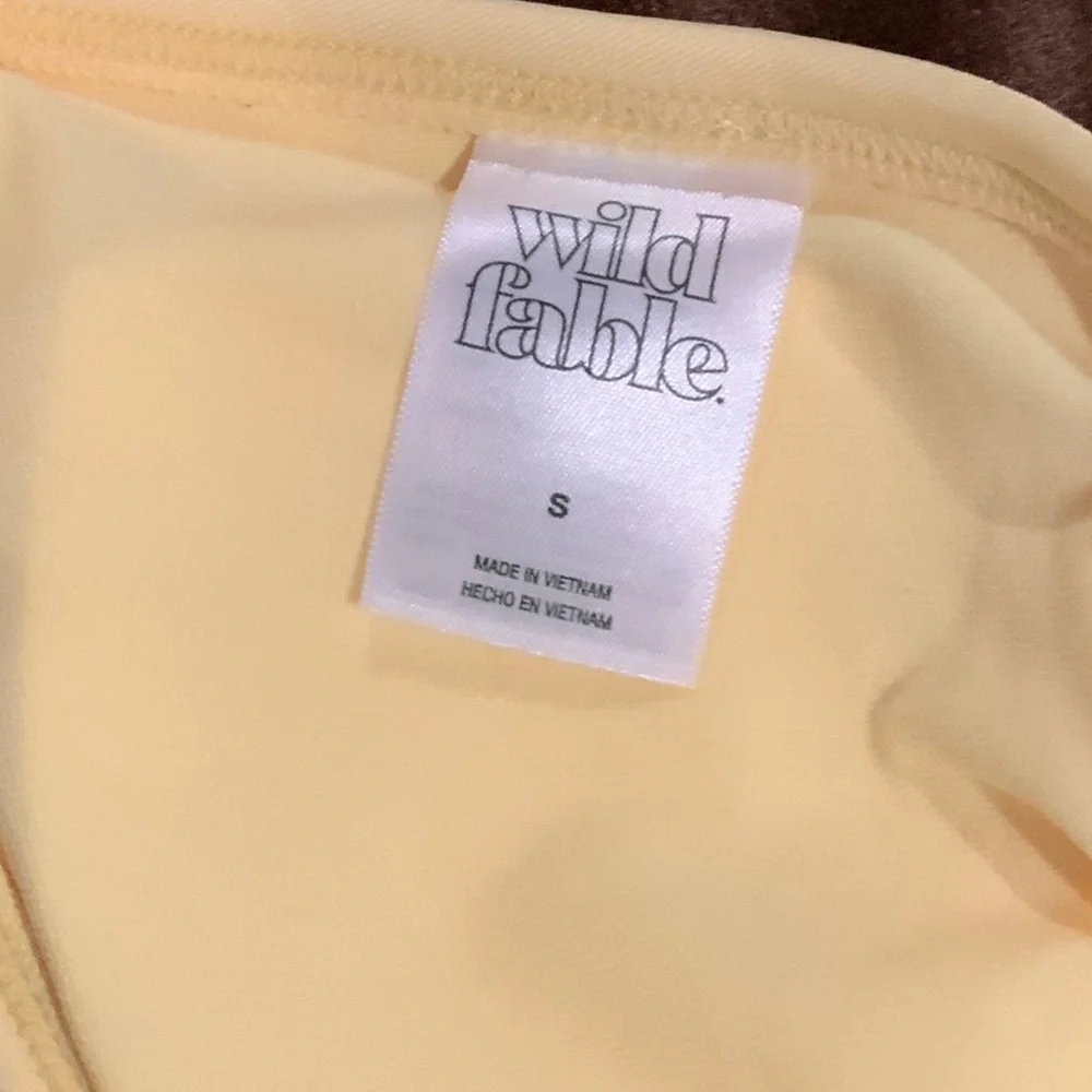 Wild Fable Yellow S Triangle  Bikini Top Beach Cabin Coastal Resort Cottagecore